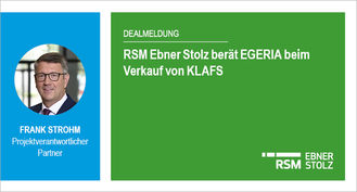 RSM Ebner Stolz berät EGERIA beim Verkauf von KLAFS 