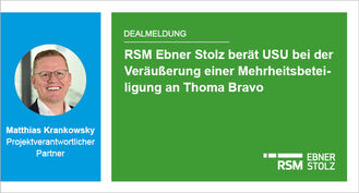 RSM Ebner Stolz berät USU bei der Veräußerung einer Mehrheitsbeteiligung an Thoma Bravo