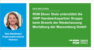 RSM Ebner Stolz unterstützt die HWP Handwerkspartner Gruppe beim Erwerb der Niederlassung Moritzburg der Massenberg GmbH 