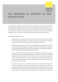 Tax measures in Germany in the corona crisis